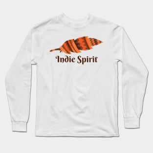 Indie Spirit - Orange Feather Graphic Illustration GC-104-01 Long Sleeve T-Shirt